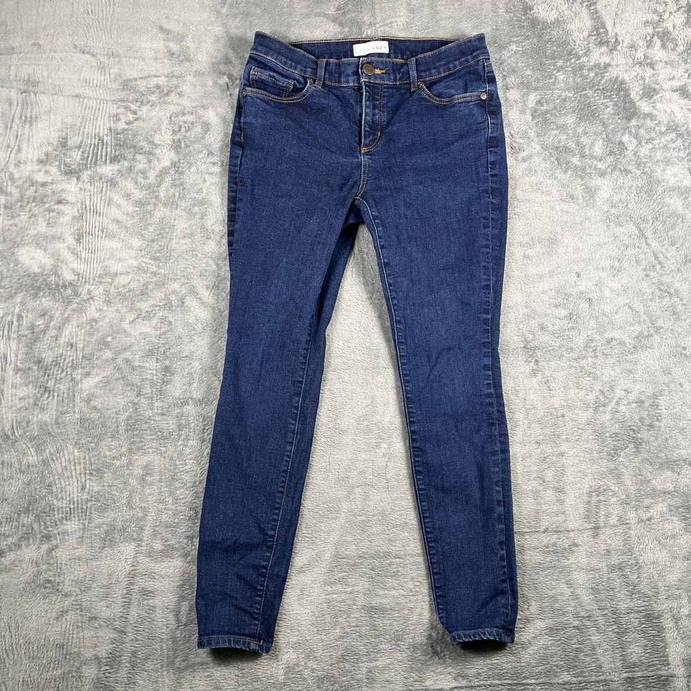 Ann Taylor Loft Skinny Jeans Women 6/28 Blue Denim Dark Wash Zip Fly Street Wear